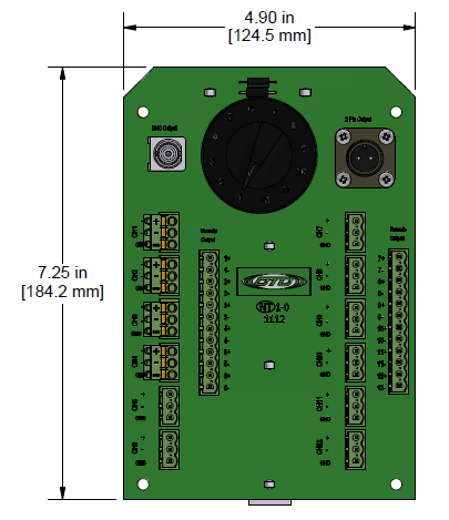 A drawing showing the dimensions of a CTC JB908 industrial enclosure.