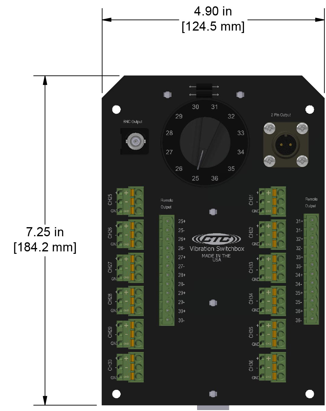 A drawing showing the dimensions of a CTC JB914 industrial enclosure.