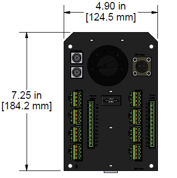 A drawing showing the dimensions of a CTC JB918 industrial enclosure.