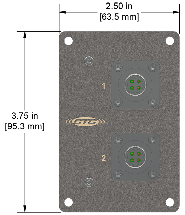A drawing showing the dimensions of a CTC JB972 Series industrial enclosure.