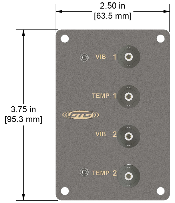 A drawing showing the dimensions of a CTC JB973 Series industrial enclosure.