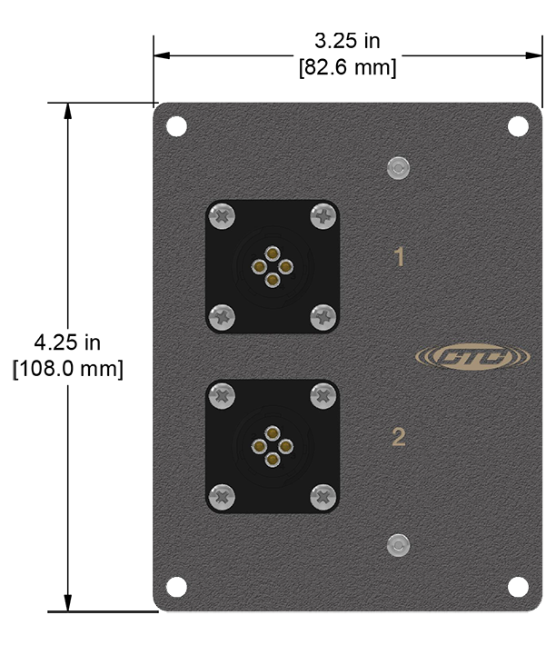 A drawing showing the dimensions of a CTC JB975 Series industrial enclosure.
