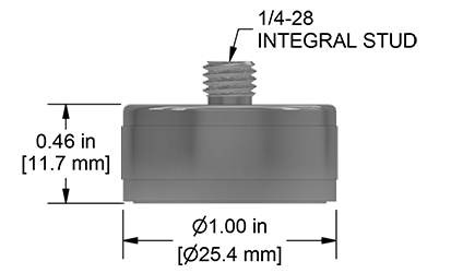 A drawing showing the dimensions of a CTC MH103-1B mounting hardware for industrial condition monitoring sensors.