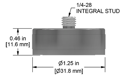 A drawing showing the dimensions of a CTC MH104-1B mounting hardware for industrial condition monitoring sensors.