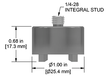 A drawing showing the dimensions of a CTC MH112-1A mounting hardware for industrial condition monitoring sensors.