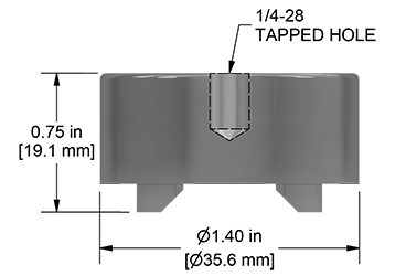A drawing showing the dimensions of a CTC MH114-3A mounting hardware for industrial condition monitoring sensors.