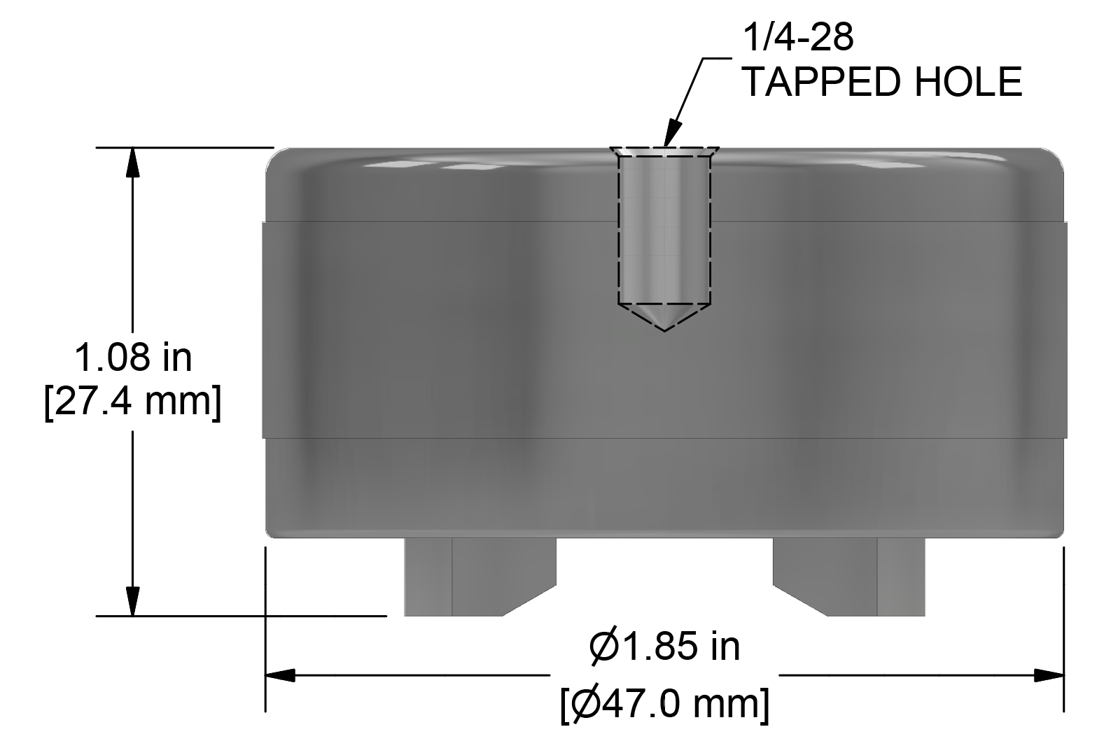 A drawing showing the dimensions of a CTC MH115-2A mounting hardware for industrial condition monitoring sensors.