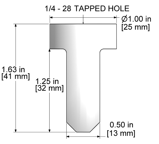 A drawing showing the dimensions of a CTC MH118-1A mounting hardware for industrial condition monitoring sensors.