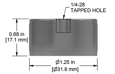 A drawing showing the dimensions of a CTC MH123-1A mounting hardware for industrial condition monitoring sensors.