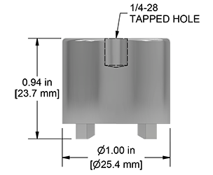 A drawing showing the dimensions of a CTC MH128-1A mounting hardware for industrial condition monitoring sensors.