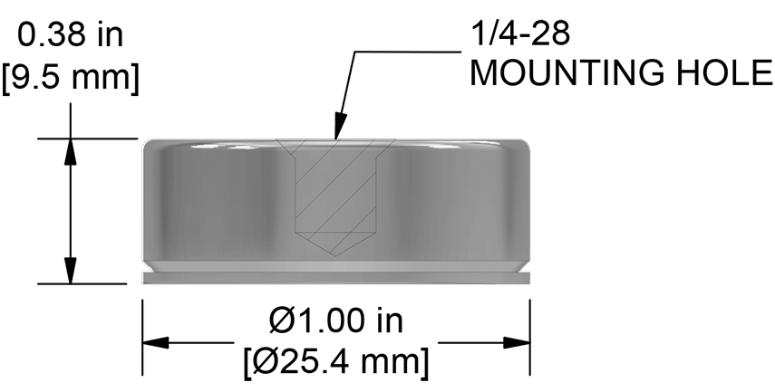 A drawing showing the dimensions of a CTC MH130-1A mounting hardware for industrial condition monitoring sensors.