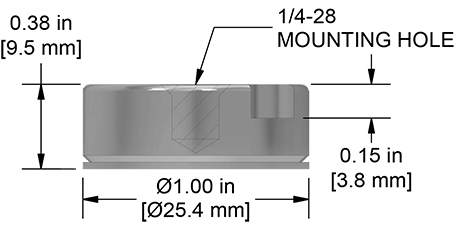 A drawing showing the dimensions of a CTC MH130-1T mounting hardware for industrial condition monitoring sensors.