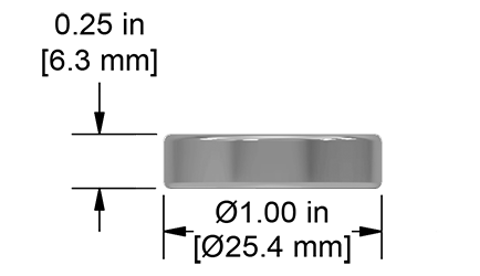 A drawing showing the dimensions of a CTC MH133-1A mounting hardware for industrial condition monitoring sensors.