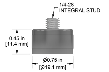 A drawing showing the dimensions of a CTC MH136-1A mounting hardware for industrial condition monitoring sensors.