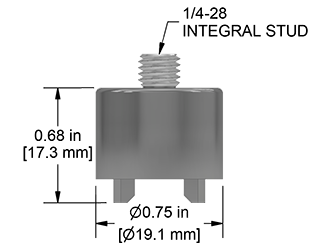 A drawing showing the dimensions of a CTC MH137-1A mounting hardware for industrial condition monitoring sensors.