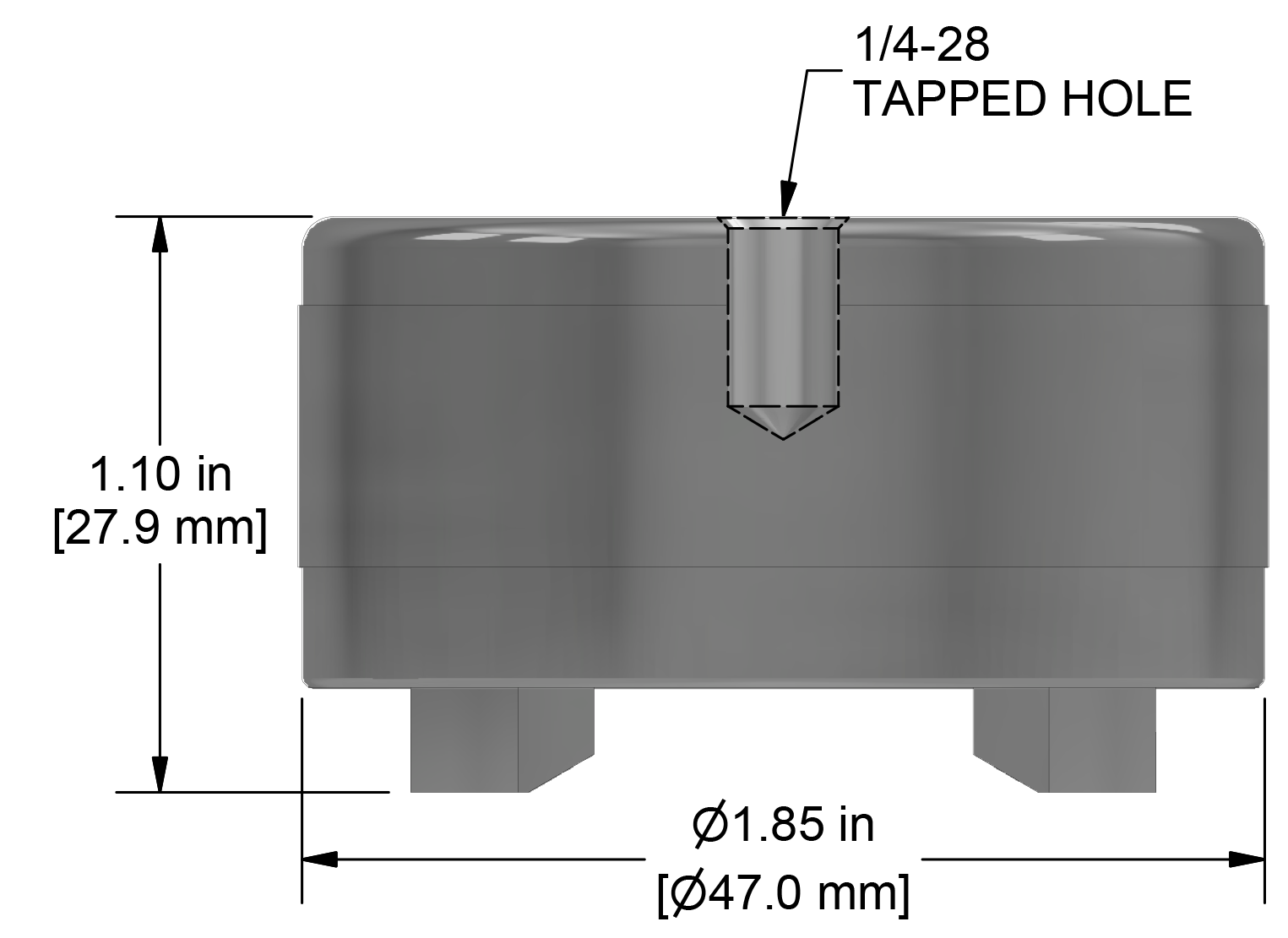 A drawing showing the dimensions of a CTC MH140-1A mounting hardware for industrial condition monitoring sensors.