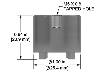A drawing showing the dimensions of a CTC MH153-1A mounting hardware for industrial condition monitoring sensors.