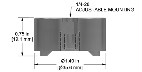 A drawing showing the dimensions of a CTC MH214-3A mounting hardware for industrial condition monitoring sensors.