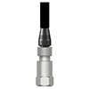 A CTC A2L industrial cable connector attached to a stainless steel, top exit industrial vibration sensor.