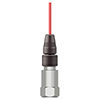 A CTC Line stainless steel, top exit AC102 vibration sensor connected to an A2S industrial connector.