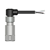 A render of a CTC A3E connector attached to a generic CTC top exit accelerometer.
