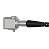 A render of a generic CTC standard size, side exit M12 vibration sensor on an M3C2 connector.