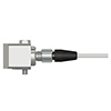 A stainless steel CTC side exit sensor attached to a black CTC M3T connector and cable.