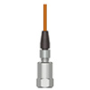 A render of a generic CTC top exit RTD condition monitoring sensor attached to an M4RTR2 PPS connector with stainless steel locking ring.