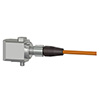 A render of a generic CTC side exit RTD condition monitoring sensor attached to an M4RTR2 PPS connector with stainless steel locking ring.