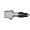 A render of a CTC Q2A grounded connector on a generic side exit condition monitoring sensor.
