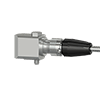 A render of a CTC Q2N grounded connector on a generic side exit vibration monitoring sensor.