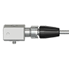 A render of a generic CTC side exit biaxial vibration sensor on a Q3N connector.