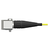 A standard size side exit AC104 condition monitoring sensor connected to a V2R industrial connector