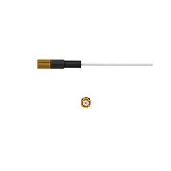 A render of a TMP Line MD10 10-32 male connector for coaxial cables.