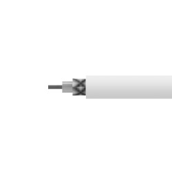 A render of a TMP Line TMC01 general purpose coaxial cable with white FEP jacket/