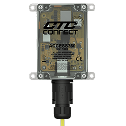 A render of a polycarbonate ACCESS360 ConnectBridge™ Wireless Gateway and Network Controller with CTC Connect Line logo