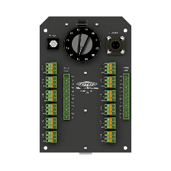 A render of a CTC JB913 switch box panel with 12 terminal blocks.