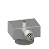 A mini triaxial side exit CTC vibration sensor mounted on a MH111-1A low profile magnet mounting base for flat surfaces.