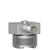 A CTC triaxial vibration sensor mounted on a MH214-3A two rail magnet mounting base.