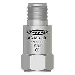 A render of a CTC AC133-1D top exit low frequency accelerometer