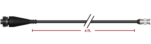 A render of CTC CB103-D2C-004-F cable and connector assembly.