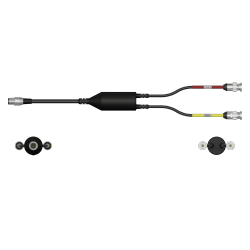 A render of a CTC CMX2272 data collector adapter with red and yellow heat shrinks.