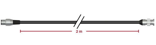 A render of CTC CB103-C558-002M-F cable and connector assembly.