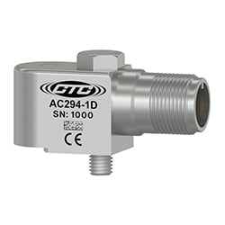 A render of a CTC AC294-1D compact side exit vibration sensor equivalent to Emersion/CSI A0710GP