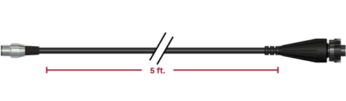 A render of CTC CB103-C558-005-D2C cable and connector assembly.