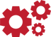 gears and cogs red icon