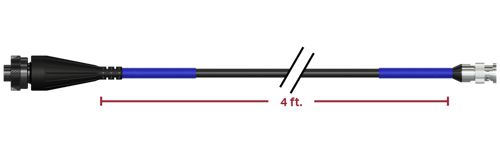 A render of CTC  CB103-D2C-004-F-BB cable and connector assembly.
