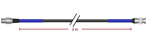 A render of CTC-CB103-C579-002M-F-BB cable and connector assembly.