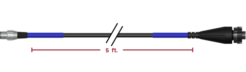 A render of CTC CB103-C579-005-D2C-BB cable and connector assembly.