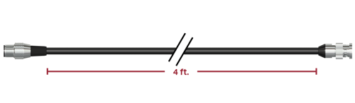 A render of CTC CB103-C585-004-F cable and connector assembly.
